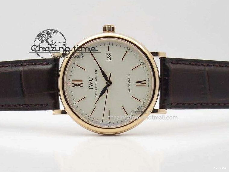 MIROTIME 0220 Modern Portofino SCHAFFHAUSEN RG MKF 1:1 V2 Best Edition White Dial On Brown Leather Strap A 7344